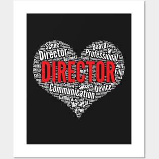 Director Heart Shape Word Cloud Design Film Maker print Posters and Art